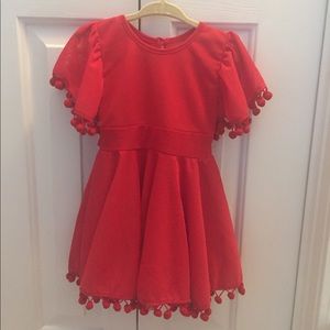 Size 2T Red Pom Pom Dress